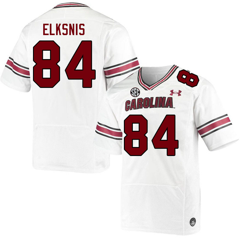 Men #84 Nick Elksnis South Carolina Gamecocks 2023 College Football Jerseys Stitched-White